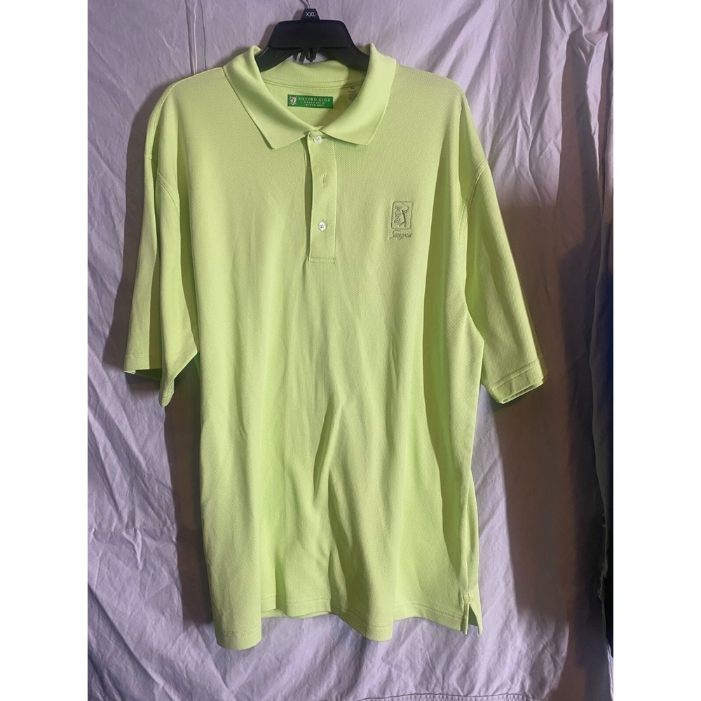 TPC Sawgrass Mens Shirt XL LIME GREEN Oxford Golf Polo Super Dry Earth Tech Acti